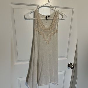 XL Beige Lacey heart soul tunic tank